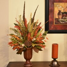 (image for) Heather and Feather Floral Design in Bronze Finish Urn AR482