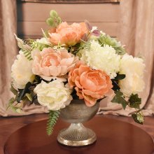 (image for) Peaches and Cream Silk Peony Centerpiece AR524