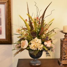 (image for) Beige and Cream Silk Floral Centerpiece