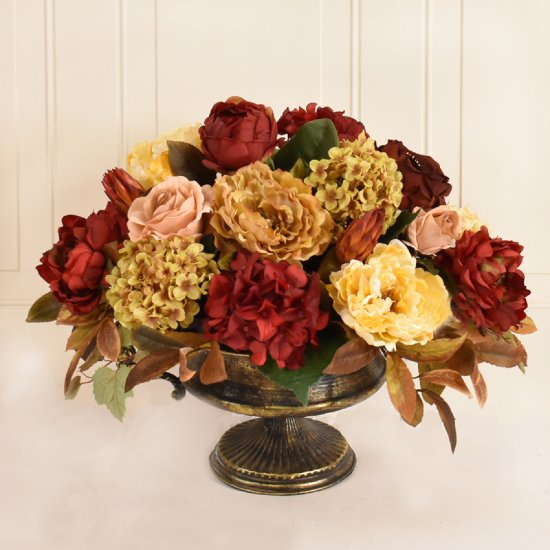 (image for) Large Burgundy and Gold Silk Flower Arrangement TEXT_CLOSE_WINDOW