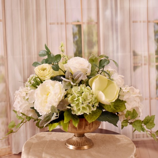 (image for) Elegant Green And White Rose And Hydrangea Silk Floral Design AR461 TEXT_CLOSE_WINDOW