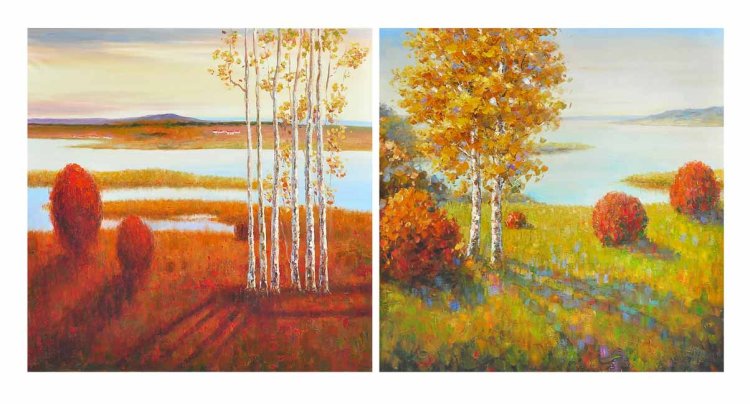 (image for) CVTOP1098: "Still Waters in Autumn I & II" 40x40" Each TEXT_CLOSE_WINDOW