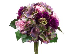 Hydrangea Bouquet Purple Green FBQ030-PU/GR