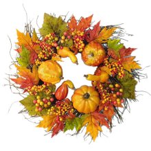 (image for) Colorful Pumpkin Door Wreath WR4646