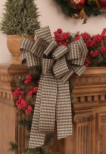 (image for) Christmas Bows-Set of 2 Holiday Green Gingham