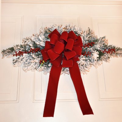 (image for) Set of 2 Flocked Pine Swags