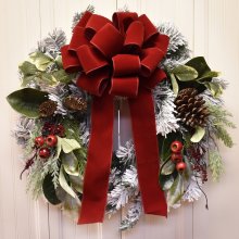 Winter Wreath with Red Bow