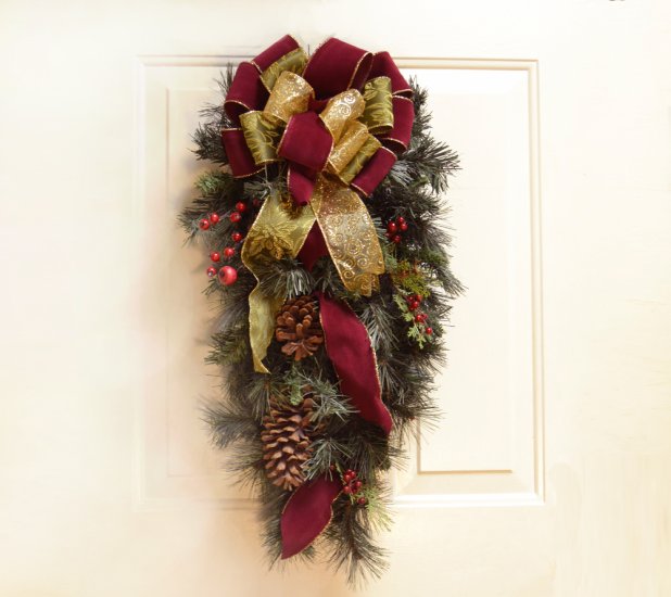 (image for) Christmas Swag for Doors-Burgundy TEXT_CLOSE_WINDOW