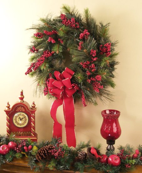 (image for) Red Berry Christmas Wreath CR-W03-30 TEXT_CLOSE_WINDOW