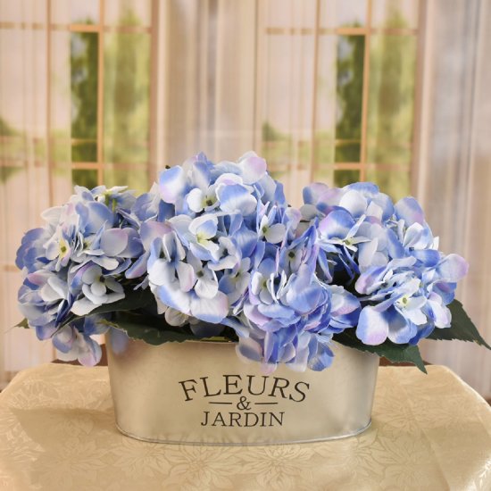 (image for) Blue Hydrangea in Flower Garden Planter AR476 TEXT_CLOSE_WINDOW