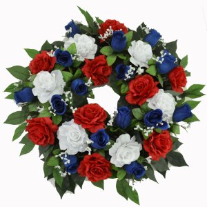 (image for) Patriotic Red, White, & Blue Door Wreath