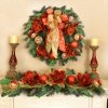 (image for) Red Magnolia Christmas Wreath with Ornaments CR1302