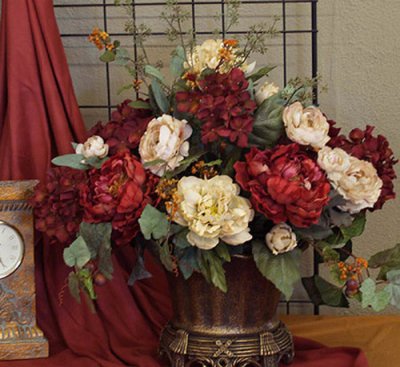 (image for) Peony and Hydrangea Silk Flower Arrangement AR101-76