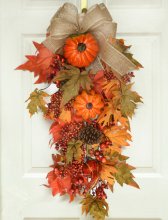 (image for) Grande Pumpkin Berry Fall Door Swag