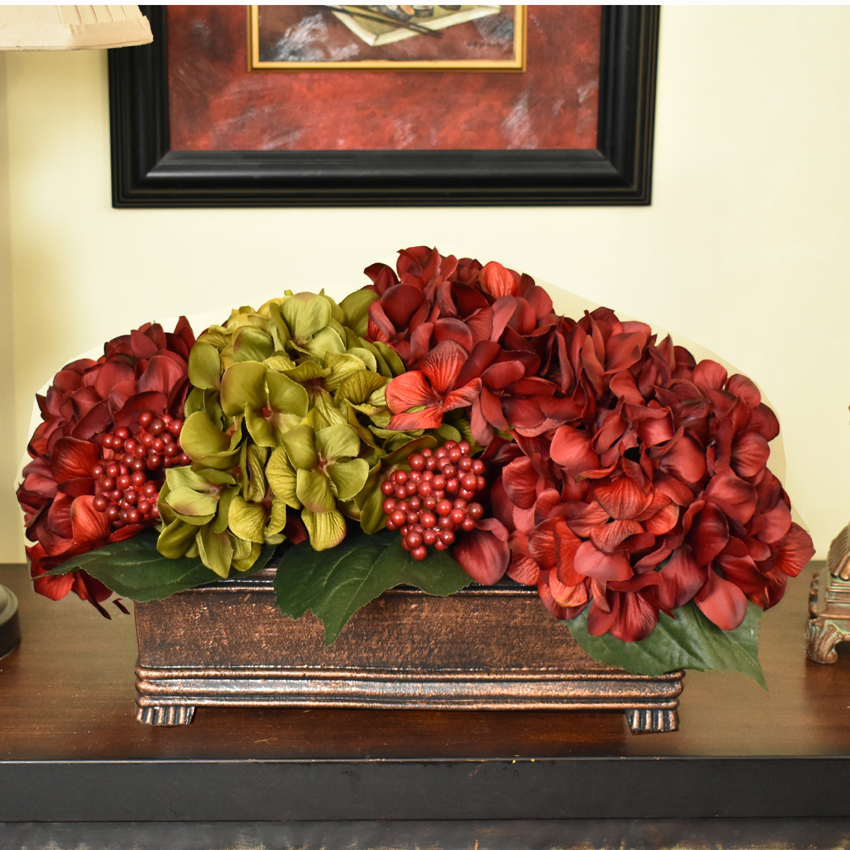 Burgundy Hydrangea Low Table Centerpiece Ar406 Floral Home Decor Silk Rose Arrangements Tulip Floral Arrangements Magnolia Silk Flower Arrangements Tropical Arrangements Tropical Silk Flower Arrangements Peony Arrangement Sunflower Arrangements