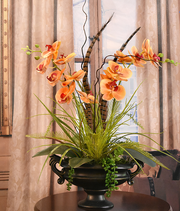 (image for) Sunset Orchids & Fern Floral Design AR484 TEXT_CLOSE_WINDOW