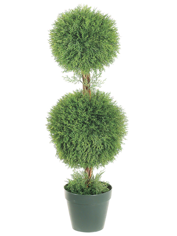 (image for) 36" Double Ball-Shaped Cypress Topiary TP714 TEXT_CLOSE_WINDOW