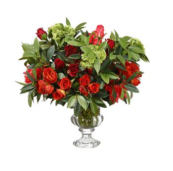 (image for) Roses Silk Flower Arrangement In Glass Vase ARWF9150 TEXT_CLOSE_WINDOW